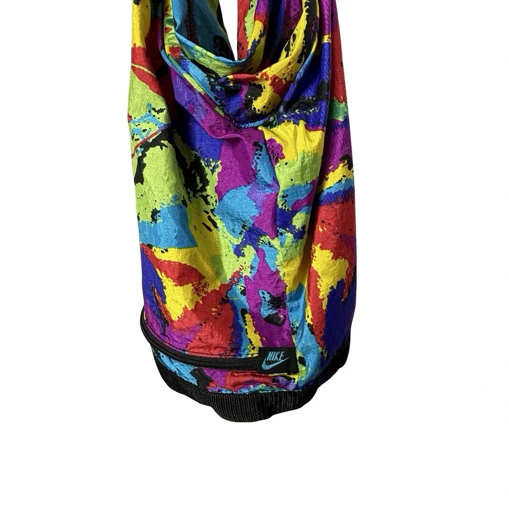 Vintage Nike Y2K 90s Colorful Windbreaker Nylon Swingpack Backpack Gym Bag Retro